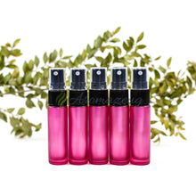 10 Ml Deluxe Farbige Roll-On-Flaschen In Matt Mit Spray-Aufsatz - Paket Von 5 Rosa Spray Flasche