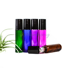 10 Ml Farbige Roll-On Flaschen Greenline Mit Weißen Edelstahl-Rollern (Paket Von 5) Flasche