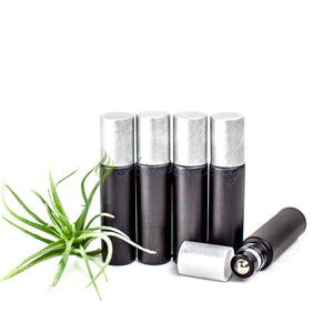 10 Ml Farbige Roll-On Flaschen In Matt Mit Metalldeckel Und Premium-Rollern - Paket Von 5 Flasche