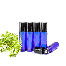 10 Ml Farbige Roll-On Flaschen Mit Premium-Rollern - Paket Von 5 Blau Flasche