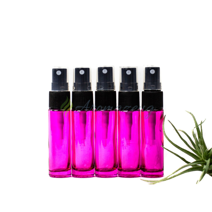 10 Ml Farbige Roll-On-Flaschen Mit Spray-Aufsatz - Paket Von 5 Magenta Spray Flasche