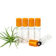 10 Ml Klare Roll-On Flaschen Mit Premium-Rollern - Paket Von 5 Orange Flasche