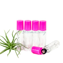 10 Ml Klare Roll-On Flaschen Mit Premium-Rollern - Paket Von 5 Pink Flasche