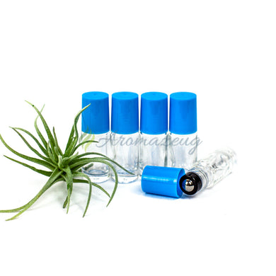 5 Ml Klare Roll-On Flaschen Mit Premium-Rollern - Paket Von Hellblau Flasche