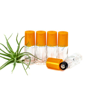 5 Ml Klare Roll-On Flaschen Mit Premium-Rollern - Paket Von Orange Flasche