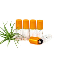 5 Ml Klare Roll-On Flaschen Mit Premium-Rollern - Paket Von Orange Flasche