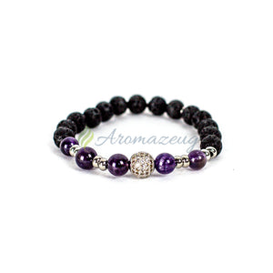 Amethyst And Lava Rock Bracelet Samantha