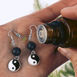 Lavastein Diffuser Ohrringe Yin Yang Schmuck