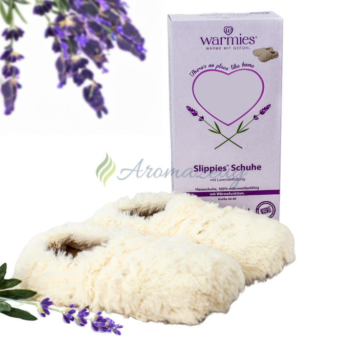 Slippies® Deluxe Creme Plush Gr. 36-40 Mit Herausnehmbarer Hirsekorn-Lavendel-Füllung Zubehör